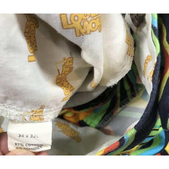 Loudmouth Golf Pants Mens 34x32 Black Multicolor Psychedelic Floral Stretch - Picture 5 of 16